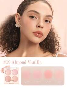 Dasique 4-Color Matte Blush Palette, High Color Payoff, Long-Lasting, Natural Glow, Lightweight & Breathable, Vegan Formula, Fashionable Makeup Brand, Christmas Holiday Essential - #09 Hạnh nhân vani - Xem 3