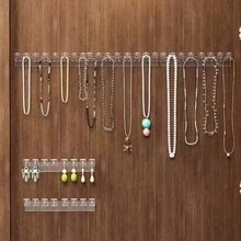 3 Pieces8-Hole Wall-Mounted Jewelry Organizer, With Necklace, Bracelet, And Earring Hooks - Tangle-Free Display Stand, Jewelry Tower - Multicolor - View 6