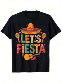 Camiseta unisex de algodón puro, para hombrePeso pesado180 g/m²paramexicanoFiestaCamiseta-Vamos aFiestaGráficoconSombrero&MaracasDiseño,VibranteparamexicanoFiestaCamisaparaCincodeMayo,TemáticoEventos-DivertidoGuitarra&ChilePimientoImprimir,SueltoAjusteInformalRopa urbanaTamañosS-XXX, ropademujerblusasparadamacasualescamisasdemujerblusablusasparamujercamisas - Negro - Ver 5