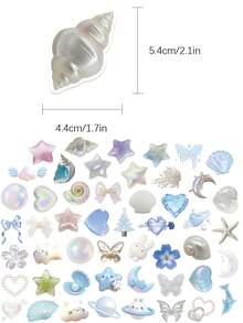50pcs Dreamy Color Stickers PVC Material Notebook Materials Notebook Mobile Phone Case DIY Materials School Supplies - 50pcs - View 3