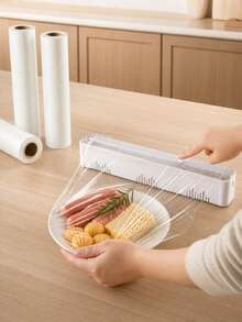 Papel Film Adhesivo de Cocina, Rollo Desechable de Plástico, Película de Plástico para Alimentos, Dispensador Magnético de Plástico con Cortador, Cortador de Papel Film Adhesivo, Adecuado para Cocina, Restaurante, Accesorios de Cocina, Suministros de Cocina, Herramientas de Cocina - Multicolor - Ver 9