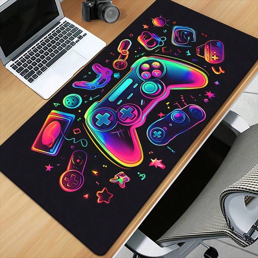 1 tấm lót bàn in HD hình tay cầm chơi game - Tấm lót chuột đa năng cỡ XXL, dùng cho bàn phím và chuột chơi game, bàn làm việc văn phòng và máy tính. Món quà ý nghĩa dành cho gia đình và bạn bè. - Chuột Pad - Xem 1