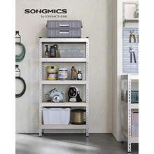 SONGMICS Estantería Pesada de 5 Niveles, Estantería de Acero, Montaje s Herramientas, 30 75 150 cm, MGLR300EZ03 - Pago - Ver 2