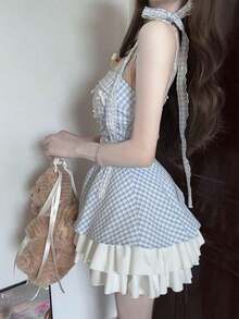 Women Short Dresses - Baby Blue - View 5