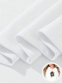 Camiseta de Mujer, Blusas de Mujer, Blusas Bonitas de Mujer, Ropa de Mujer, Conjuntos de Mujer, Stock Local. Camiseta de 180g en blanco y negro con diseño estampado de alta calidad de Catrina Mexicana y Rosas, cuello redondo, corte holgado, uso diario casual, unisex, transpirable, versátil, lavable a máquina, cómoda, tallas S a 2XL, ideal para uso diario casual, deportes, uso en todas las estaciones, diseño único de calaveras estilo mexicano. Blusas para salir para mujer. - Blanco - Ver 7