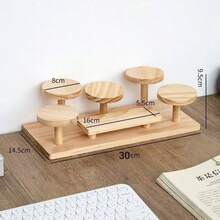 1PC Solid Wood Creative Jewelry Doll Figure Watch Perfume Cosmetics Display Stand Dessert Succulent Tiered Storage Rack - Multicolor - View 3