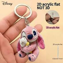 Disney 史迪奇抱心亞克力鑰匙圈，適合作為節日禮物與精緻裝飾，可掛在車鑰匙、背包和錢包上，生日派對、聖誕節及各種節日裝飾的絕佳選擇，迪士尼粉絲必備；「Angel and Stitch」史迪奇抱著睡覺白鴨鑰匙圈，可愛精緻，情侶必收收藏品 - 彩色 - 查看 13