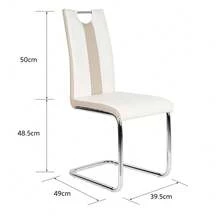 2er-Set Esszimmerstühle aus PU-Leder – Küchenstühle mit einer Tragkraft von 120 kg – Moderner und bequemer Stil - Weiß, 2er-Set - View 3