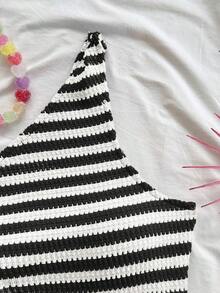 conjunto de verano para mujer, conjunto de vacaciones, conjunto de 2 piezas para uso diario, conjunto de vacaciones en la isla, bohemio, boho, floral romántico, vacaciones, floral - Blanco y Negro - Ver 5