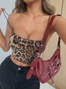 Top básico de tirantes corto acolchado sin sostén para verano - Multicolor - Ver 3