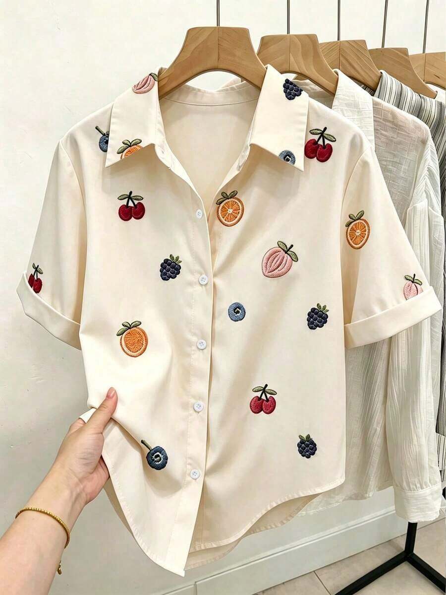 de mujer con estampado de rayas todo sobre, de un solo pecho, casual y versátil para uso diario - Multicolor 2 - Ver 1