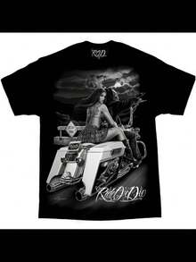 Men's David Gonzales Art DGA Dead End Ride Or Die T Shirt - 黑色 - 查看 1