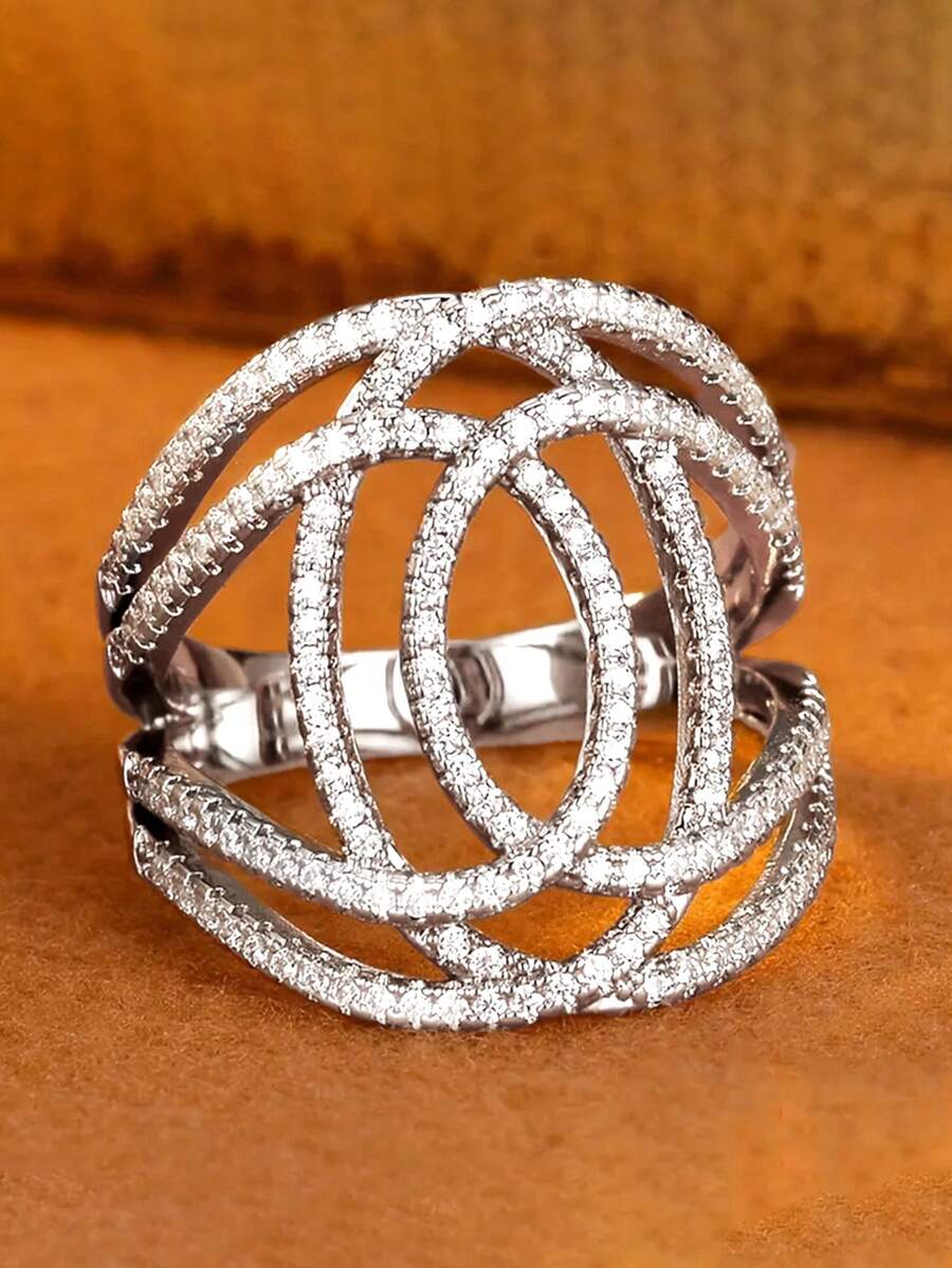 1 buc. Inel elegant cu zirconiu cubic, potrivit pentru femei, ideal pentru nunți, logodne, petreceri aniversare, cadou de Ziua Îndrăgostiților - 1# - Vizualizare 1