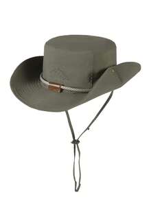 1 pieza Sombrero de sol unisex para senderismo y pesca, gorra de protección solar estilo vaquero para camping y escalada al aire libre - Lila Púrpura - Ver 7