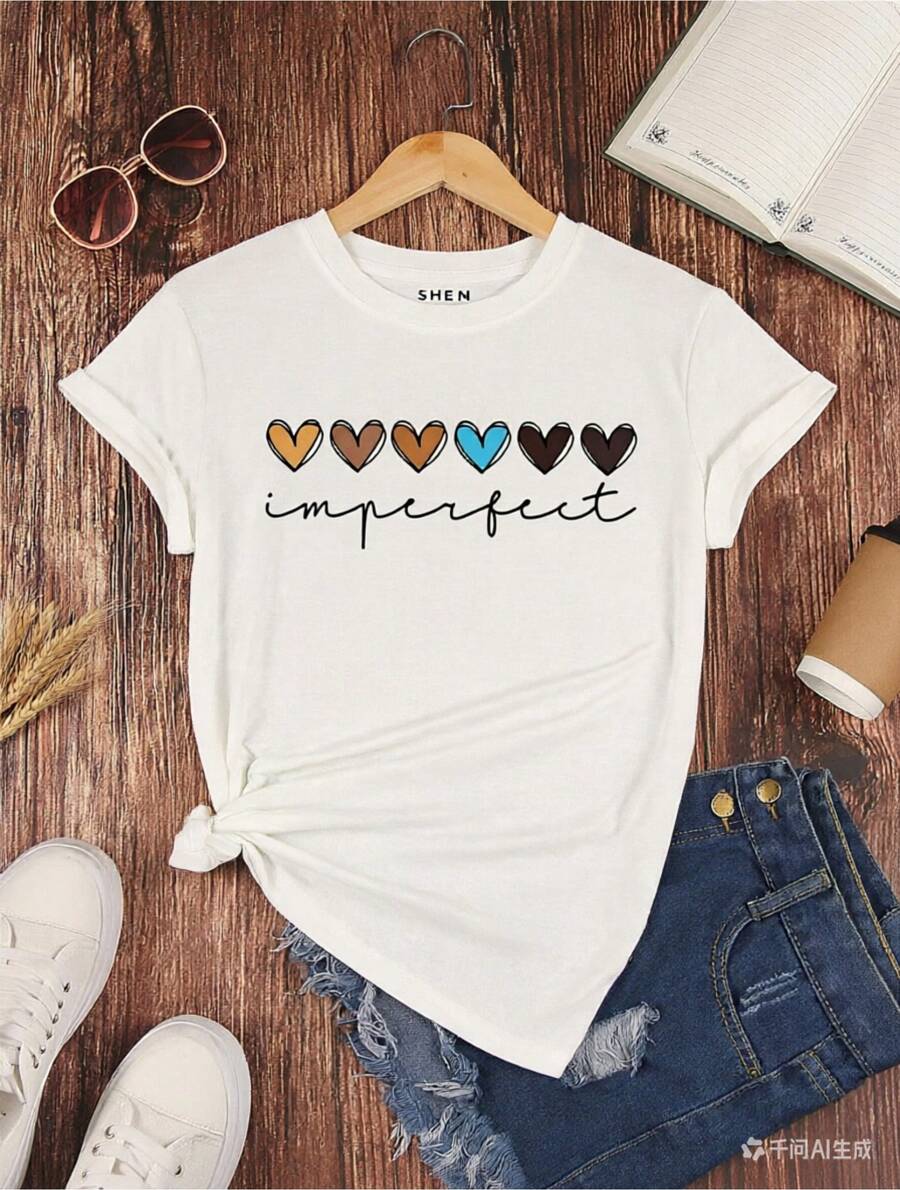 Camisetas estampadas de cuello redondo para verano (los pantalones son solo sugerencias de estilo) son holgadas y no realzan la figura, y el tejido es delgado y no abulta. Confeccionado con telas suaves, transpirables y amigables con la piel, ofrece comodidad en la parte superior del cuerpo y evita la sensación de sudoración, con un diseño de estampado clásico y sencillo, adecuado para el uso diario, ir de compras y para el tiempo libre, con los mismos modelos básicos y versátiles para hombres y mujeres, muy adecuado para ocasiones como el Día del Trabajo y el Día de la Independencia de México, y fácil de usar durante todo el año. - Blanco - Ver 1