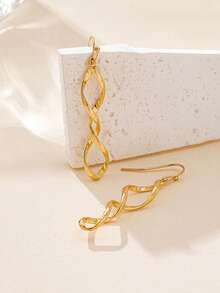 1 Paar minimalistische Spiral-Metall-Ohrringe im Y2K-Stil für Damen, modisches Accessoire für Urlaub, Geburtstag, Date, Abschlussball, Party, Ferien, Shopping und tägliches Pendeln - Spiral - Übersicht 8