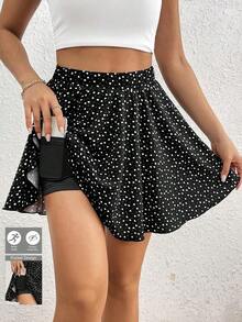 FGJJLL Frenchy Casual Minimalista Retro Elegante Versátil para el Trabajo Cálido y Bonito con Estampado de Lunares Rojos, Traje de Playa, Traje de Vacaciones, Traje de Verano para Mujer, para Usar con Leggings, Falda, Pantalones Cortos de Mujer - Negro - Ver 12