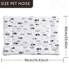 1pc Soft Pet Bed Cushion, Washable Paw Print Design, Suitable For Small/Medium/Large Dogs, Reversible Dog Crate Mat, Cat Bed, 4-Season Use - Multicolor - View 8