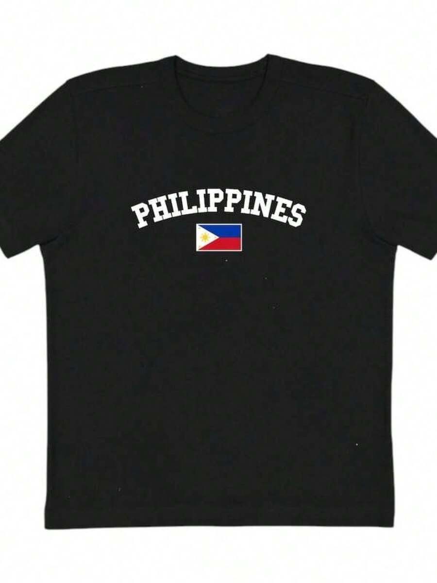 Camiseta de Filipinas, Camiseta Unisex para Adultos, Camiseta Negra con Gráficos Filipinos, Camiseta Estilo Jersey de Fútbol, Fútbol de Filipinas, Regalo para Él Para Hombre y Mujer - Negro - Ver 1