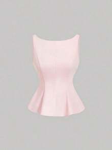 Top sin espalda con lazo y tirantes de barco en color rosa, ideal para vacaciones de verano, primavera/verano, Día de San Valentín, fiestas elegantes, ceremonias, vacaciones en la playa para mujeres, elegante, boda, estilo bohemio, top casual pa - Rosa - Ver 4