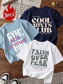 Camiseta de manga corta holgada y cómoda para mujer con estampado de letras, suave y transpirable, versátil y de moda, adecuada para salidas de fin de semana, fiestas con temática vaquera, uso diario y festivales de música en verano - Multicolor 6 - Ver 1