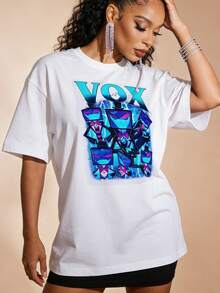 Camiseta de manga corta con cuello redondo suave y casual de verano para mujer, tops para salir, algodón, vintage, estilo callejero europeo y americano, casual deportivo, estilo unisex, estilo casual urbano, tops bonitos, Gen Z, curvas, ropa Y2K, camisetas divertidas, tops para damas, conjuntos de vacaciones para mujer, top lindo, camiseta gráfica, conjuntos de primavera, camisetas holgadas, ropa de calle retro, estilo de los 90, estilo de los 2000, subcultura, top negro, tops blancos, atuendo de fiesta de los 90. - Blanco - Ver 2