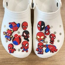 13 chiếc móc khóa giày hình Người Nhện Marvel - Phụ kiện trang trí giày hình Người Nhện hoạt hình dễ thương bằng nhựa PVC, kẹp giày chống thấm nước, phù hợp với giày xỏ lỗ, dép xăng đan, vòng tay, vòng đeo tay, quà tặng sinh nhật, quà tặng tựu trường và quà Giáng sinh hoàn hảo cho trẻ em, thanh thiếu niên, bé trai và người hâm mộ Người Nhện. - Một cỡ - Xem 3