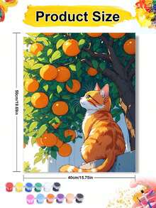 Orange Cat Under Orange Tree DIY Oil Painting By Numbers Painting Crafts Adult Home Decoration 40x50cm/16x20inch Holiday Gifts - 40*50cm - View 10