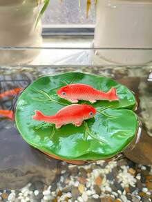 1個可愛錦鯉魚花園雕像，可愛樹脂漂浮池塘與泳池裝飾，戶外仙女花園裝飾品，迷你睡蓮景觀裝飾，禪意花園配件，可愛庭院裝飾，魚類愛好者禮物 - 多色3 - 查看 5