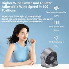 USB Rechargeable Desk Fan, 6 Speeds, 360° Rotation, 0GDS - 1 - View 7