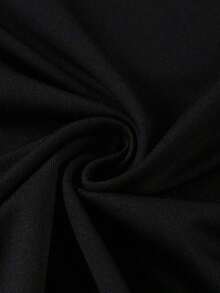 Camiseta de manga corta casual de cuello redondo con estampado de corazón para mujer de talla grande - Negro - Ver 6