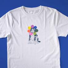 playeras de hombre camisas para hombre playera de hombre camisas de hombre ropa de hombreGrumpy Flower Cat T-Shirt: Limited Edition Organic  Screenprint camisa de hombre playeras playeras para hombre sudadera para hombre conjuntos de hombre y2k - Blanco - Ver 7