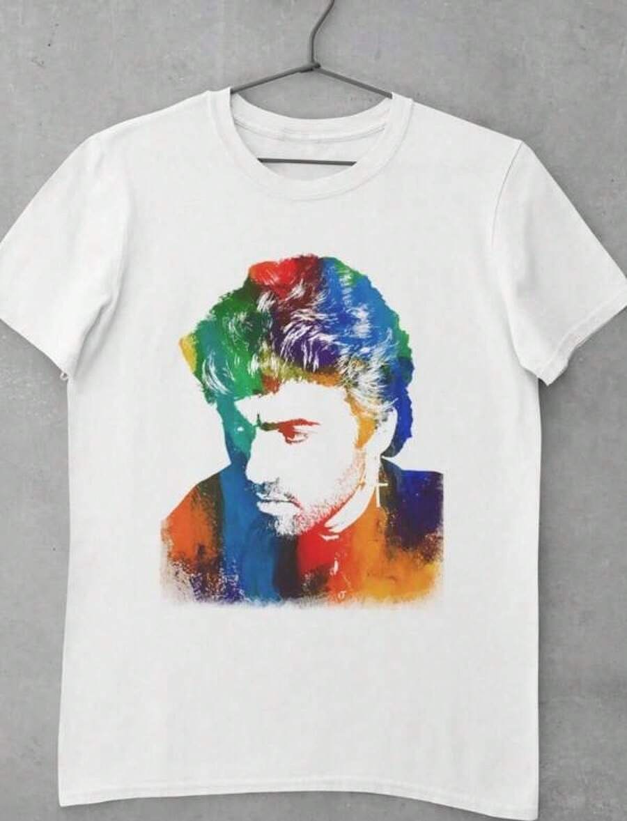 Vintage George Michael Painting Fan Art Uni Tee Shirt For George Michael Fans.JpgRopa Hombre Cosas Para Hombre Ropa De Mujer Women Clothing Casual Blusas Bonito - Blanco - Ver 1