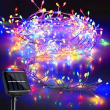 1pc Solar Powered LED Firecracker Light, LED String Lights, Firecracker Lights String, Fairy Lights, 8 Lighting Modes, IP65 Waterproof, Outdoor Garden Decor, Christmas Halloween Holiday Lights, Party Lighting, Festival Decoration Lights, Indoor/Outdoor String Lights - 8 Modes - View 17