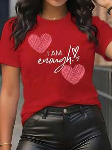 CasualPlayera Blanca de Mujer con Gráfico Artístico de Corazón Arcoíris y Efecto Goteo, Camiseta Aesthetic de Flores y Corazón Fluido, Top Colorido Estilo Dopamina, Blusa Casual de Moda de VeranoMust-have - Rojo - Ver 1
