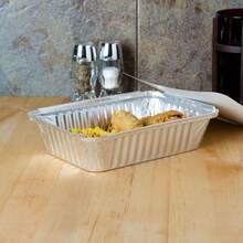 HOT BARGAINS Aluminum Foil Containers With Lids – Large Rectangular Takeaway Foil Trays For Food Storage & Meal Prep - Plateado - Ver 6