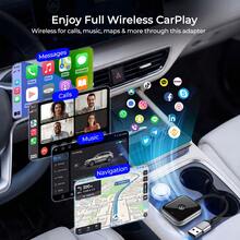 REMAX Adaptor CarPlay Nirkabel Mini, Colokan Ganda USB-A dan Type-C, Pasang dan Mainkan, Koneksi Otomatis Cepat 5.8G, Mengubah Kabel Menjadi Nirkabel, Mudah Digunakan di Mobil, Aksesori Mobil, Perlengkapan Mobil, Persediaan Mobil - Yg dijalin tali - View 4