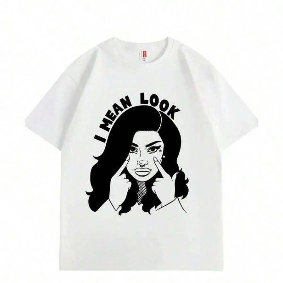 Camiseta informal de mujerRapper Cardi Bs Meme T-Shirt I Mean Look Graphic T Shirts Men's Women's Clothing Fashion Hip Hop Shor,Camisetas para hombre, camisetas para niños, camisetas con estampado de gatos y perros, camisetas para uso diario, camisetas de apoyo a la Copa del Mundo, camisetas de la Copa del Mundo 2026, camisetas estampadas, ropa de Pascua, - Blanco - Ver 1