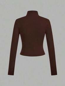 2 piezas Conjunto versátil de ropa deportiva de punto blanca y negra para yoga y fitness, camiseta de manga larga con cremallera y bordado gráfico de letras, elegante para otoño/invierno - Multicolor 5 - Ver 6