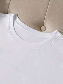 Camiseta de mujer con letras impresas y hombros caídos - Blanco - Ver 3