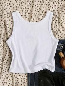 Top de tirantes con bordado de ballena para mujer, chaleco bordado con ribete de concha a la moda - Multicolor 3 - Ver 2