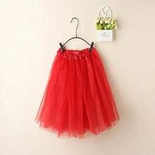 Women's Vintage Summer Tulle Skirt, Elegant Adult Ballet Dancewear, Party Costume, Dance Dress, Mini Skirt - 紅色的 - 查看 4