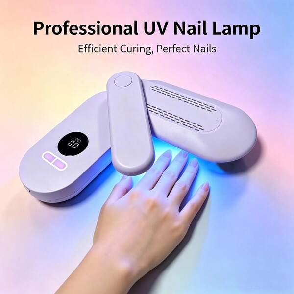 180° Rotatable UV Nail Lamp, Cordless UV Light LED Nail Lamp With 2-In-1 Lighting & Curing Function, Rechargeable, Flash Cures All Gels Nail Polish UV Dryer Especially Half-Cured, Base Y Top Coat, Manicura DIY Handmade Nail Supplies, Best Gifts