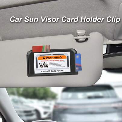 Car Sun Visor Document Folder, Durable Card Slot Storage, Convenient Sun Visor Storage, Suitable For Disabled Parking Permit, Business Cards, Black Interior Accessories, Auto Parts, Car Accessories