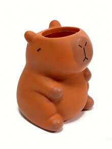 1 PC Cute Capybara Pencil Holder, Creative Cartoon Storage Bucket, Desk Ornament, Stationery Desktop Decor Box - Multicolor - View 9