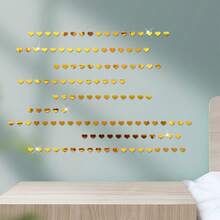 100 pièces Autocollants miroir acrylique en forme de cœur, autocollants décoratifs d'amour pour la maison, autocollants muraux à combinaison libre pour le DIY, autocollants décoratifs miroir auto-adhésifs, convenant pour la décoration de la salle de bain et de la chambre à coucher - Multicolore - Voir 6