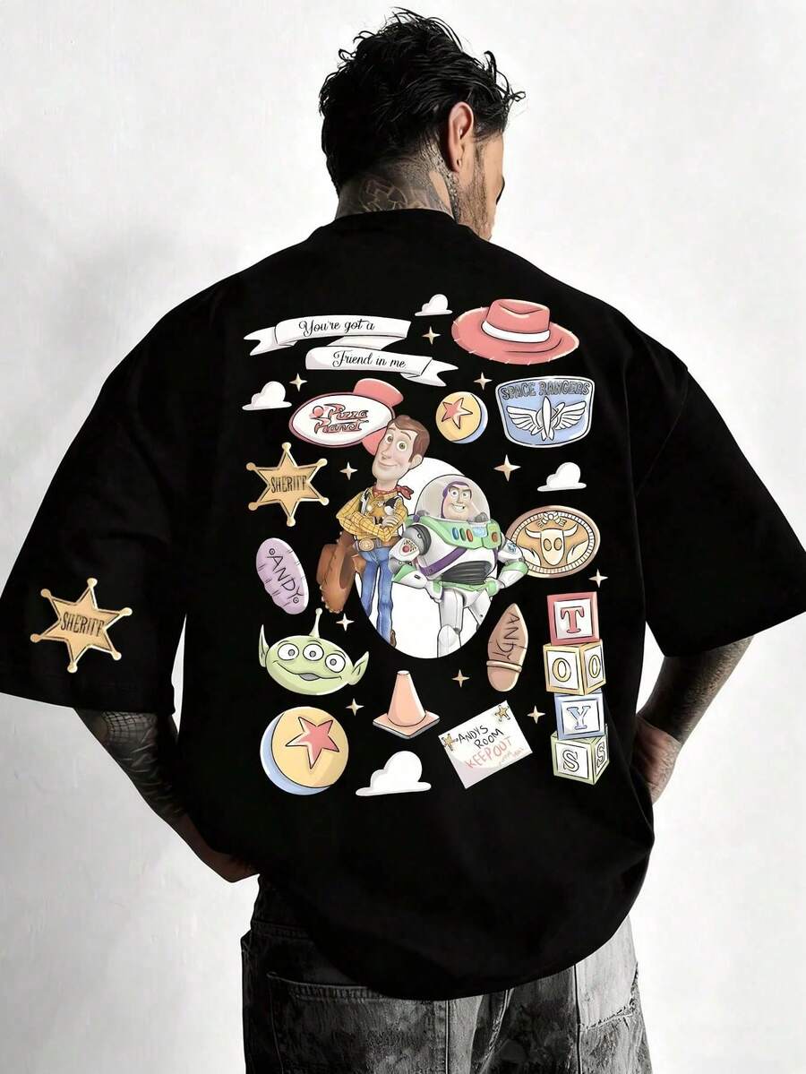 Disney Men's Casual Graphic T-Shirt Collection Featuring Beloved Characters From Classic Animated Series Such As Mickey Mouse, Buzz Lightyear, Lightning McQueen, And Toy Story. Each Crew-Neck Short-Sleeved Top Is Crafted From Soft, Breathable Cotton Fabric For Lasting Comfort All Day Long. With A Variety Of Unique Prints-Including Vintage Graphics, Quote-Based Designs, And Iconic Character Art-These Shirts Are Perfect For Disney Fans And Lovers Of Casual Style. Easily Paired With Jeans, Cargo Pants, Or Shorts For Everyday Wear, Weekend Getaways, Or Relaxed Gatherings, They Offer A Timeless, Versatile Addition To Any Wardrobe. - màu đen - Xem 1