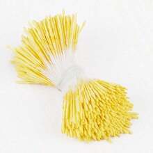 380 piezas Estambres de flores de perla de doble cabeza & cabeza única, estambres florales artificiales amarillos para decoración de pasteles, DIY hecho a mano - Multicolor - Ver 5
