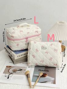 3pcs/Set Pink Bow Pattern Cosmetic Bag, Lightweight Zipper Makeup Organizer Bag, Sweet Style Multi-Function Toiletry Storage Box, Mother's Day Gift, Gift For Best Friend, Gift For Teacher. Cosmetic Bag, Makeup Organizer Box, Makeup Bag, Makeup Organizer, Jewelry Organizer, Lip Gloss Organizer, Nail Polish Organizer, Cosmetic Bag, Makeup Storage Box, Makeup Organizer, Makeup Storage, Makeup Bag - Multicolor - View 19