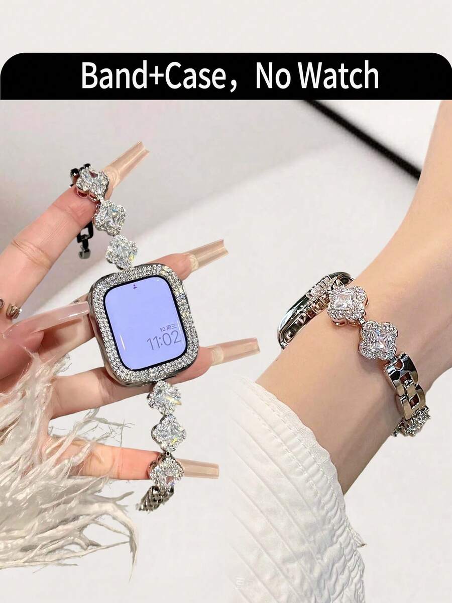 Bộ 1 dây đeo đồng hồ mỏng bằng kim loại mạ bạc thời trang đính kim cương giả và vỏ đồng hồ rỗng đính pha lê lấp lánh, phù hợp với Ultra 3/2/1, SE, S10/S11/S9/S8/S7/S6/S5/S4/S3/S2/S1, kích thước 38/40/41mm, 42/44/45/46/49mm, thiết kế tháo lắp nhanh, thích hợp cho tiệc tùng, du lịch, làm quà tặng cho bạn bè và gia đình.